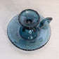 Vintage Dark Blue Candleholder Chamberstick with Handle