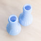 Vintage Blue Delphite Glass Salt & Pepper Shakers with Silver Tone Top