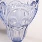 Vintage Blue Glass Footed Vase with Satin Fleur-de-lis Designs