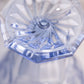 Vintage Blue Glass Footed Vase with Satin Fleur-de-lis Designs