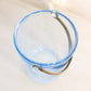 Vintage Blue Glass Ice Bucket with Silver Tone Metal Handle