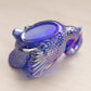 Vintage Blue Iridescent Glass Swan Salt Cellar or Toothpick Holder