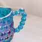 Vintage Blue Iridescent Thousand Eye Mini Pitcher & Small Glasses