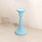 Vintage Blue Milk Glass Candlestick with Linear Details