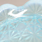 Vintage Blue Opalescent Glass Daisy & Button Lidded Footed Dish
