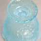 Vintage Blue Opalescent Glass Daisy & Button Lidded Footed Dish