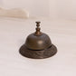 Vintage Brass Bronze Tone Desk Bell with Floral Design