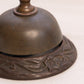Vintage Brass Bronze Tone Desk Bell with Floral Design