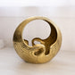 Vintage Large Circular Brass Bird Planter