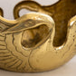 Vintage Large Circular Brass Bird Planter