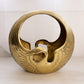 Vintage Large Circular Brass Bird Planter