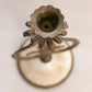 Vintage Brass Floral Candleholder with Circular Stone Base