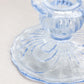 Vintage Cambridge Glass Short Caprice Blue Glass Candleholder
