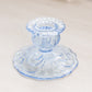 Vintage Cambridge Glass Short Caprice Blue Glass Candleholder