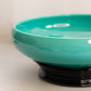 Vintage Cambridge Jade Green Glass Bowl with Black Stand