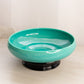 Vintage Cambridge Jade Green Glass Bowl with Black Stand