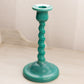 Vintage Cambridge Jade Green Glass Candlestick with Spiral Design (Production Errors)