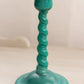 Vintage Cambridge Jade Green Glass Candlestick with Spiral Design (Production Errors)