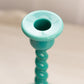 Vintage Cambridge Jade Green Glass Candlestick with Spiral Design (Production Errors)