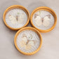 Vintage Circular Bamboo Pressed Butterfly Tray with 6 Coasters