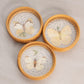 Vintage Circular Bamboo Pressed Butterfly Tray with 6 Coasters