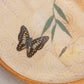 Vintage Circular Bamboo Pressed Butterfly Tray with 6 Coasters