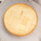 Vintage Circular Bamboo Pressed Butterfly Tray with 6 Coasters