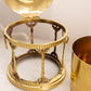 Vintage Circular Brass Hinged Lidded Caddy with Removable Insert