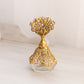 Vintage Clear Glass Perfume Bottle with Gold Tone Metal Top and Accents