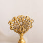 Vintage Clear Glass Perfume Bottle with Gold Tone Metal Top and Accents