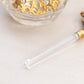 Vintage Clear Glass Perfume Bottle with Gold Tone Metal Top and Accents