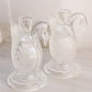 Vintage Clear Glass Swan Candleholder with Satin Details