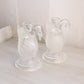 Vintage Clear Glass Swan Candleholder with Satin Details