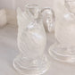Vintage Clear Glass Swan Candleholder with Satin Details