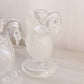 Vintage Clear Glass Swan Candleholder with Satin Details