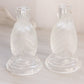 Vintage Clear Glass Swan Candleholder with Satin Details