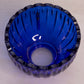 Vintage Cobalt Blue Fairy Lamp Candle Holder with Clear Satin Base