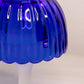 Vintage Cobalt Blue Fairy Lamp Candle Holder with Clear Satin Base