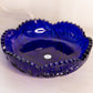 Vintage Dalzell-Viking Cobalt Blue Glass Sawtooth Scalloped Edge Bowl