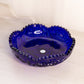 Vintage Dalzell-Viking Cobalt Blue Glass Sawtooth Scalloped Edge Bowl