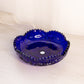 Vintage Dalzell-Viking Cobalt Blue Glass Sawtooth Scalloped Edge Bowl