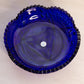 Vintage Dalzell-Viking Cobalt Blue Glass Sawtooth Scalloped Edge Bowl