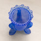 Vintage Degenhart Blue Floral 3-Toed Glass Toothpick Holder