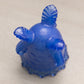 Vintage Degenhart Blue Floral 3-Toed Glass Toothpick Holder