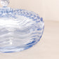 Vintage Duncan & Miller Glass Medium Caribbean Light Blue Wavy Lidded Dish