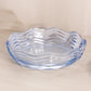 Vintage Duncan & Miller Glass Medium Caribbean Light Blue Wavy Lidded Dish