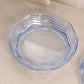 Vintage Duncan & Miller Glass Medium Caribbean Light Blue Wavy Lidded Dish