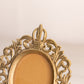 Vintage Extra Small Brass Standing Picture Frame with Fancy Designs