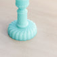 Vintage Extra Small Mini Light Blue Milk Glass Candlestick