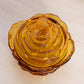 Vintage Fenton Amber Glass Flower Butterfly Lidded Dish